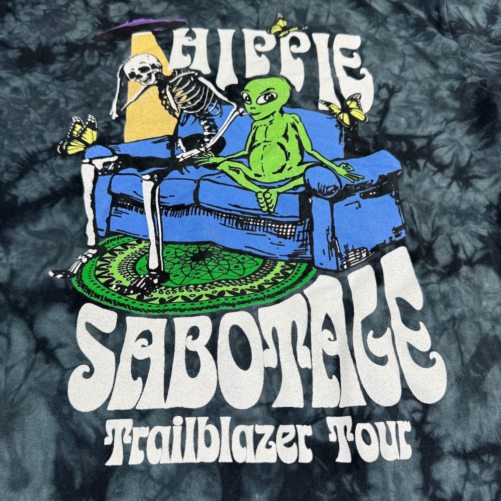 Hippie Sabotage 2023 Trailblazer Tour Tee M Tie Dye Alien Skeleton EDM Shirt